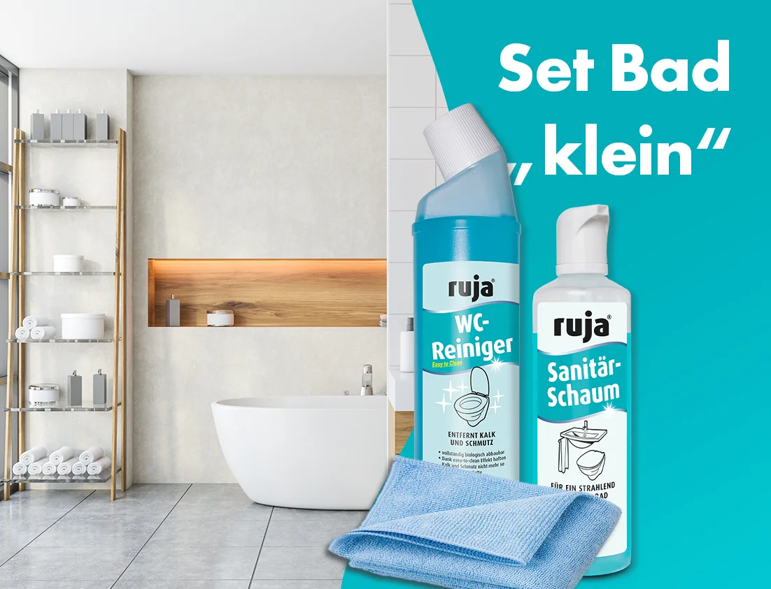 Set Bad "klein" | 1 x WC-Reiniger | 1 x 250 ml Sanitär-Schaum | 1 x Stretchtuch blau